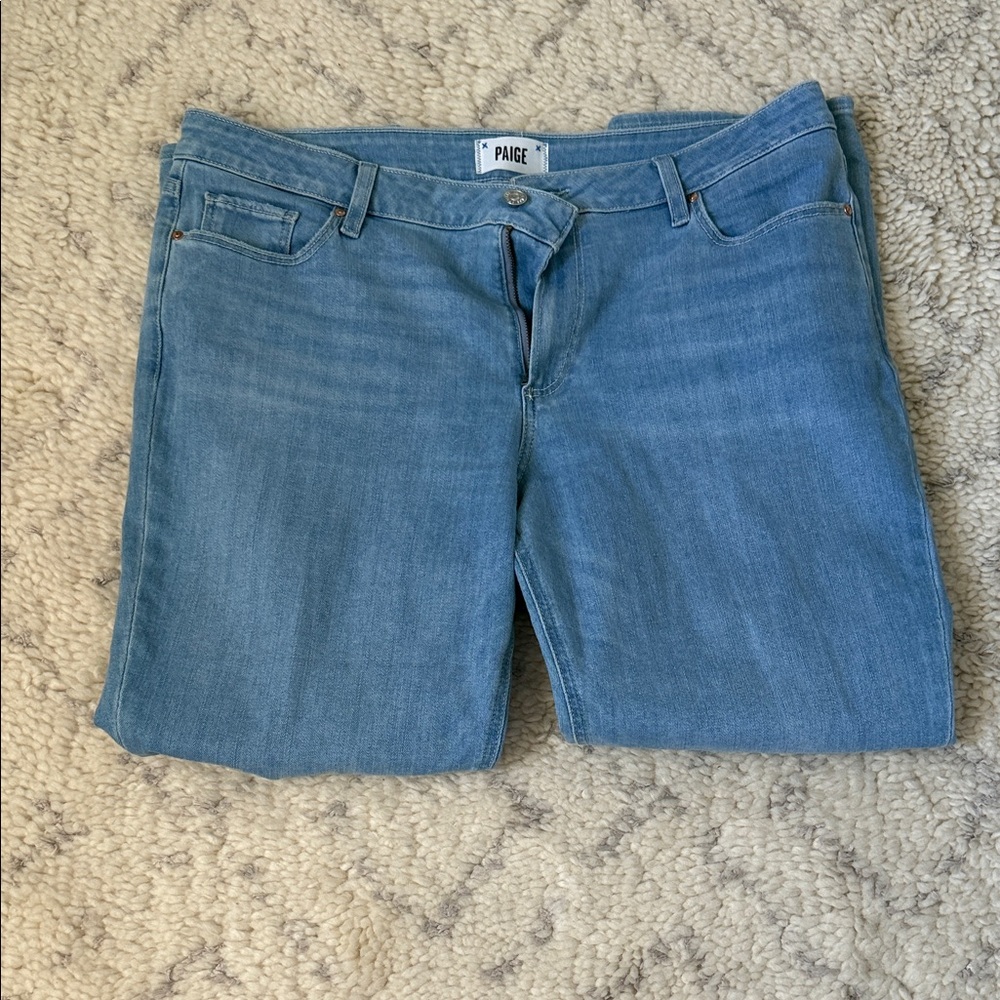 PAIGE Women's Light Blue Straight Leg Jeans